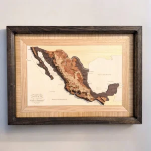 Mexico Wooden Map Art