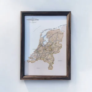 Netherlands Wooden Map Art