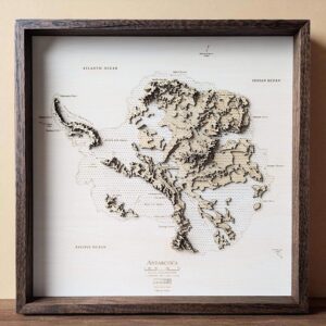 Antarctica Wooden Map Art