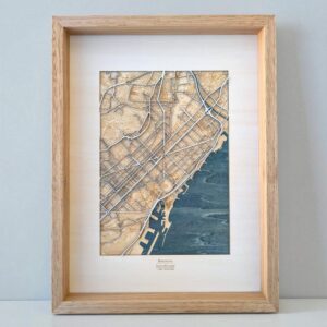 Barcelona Wooden Map Art