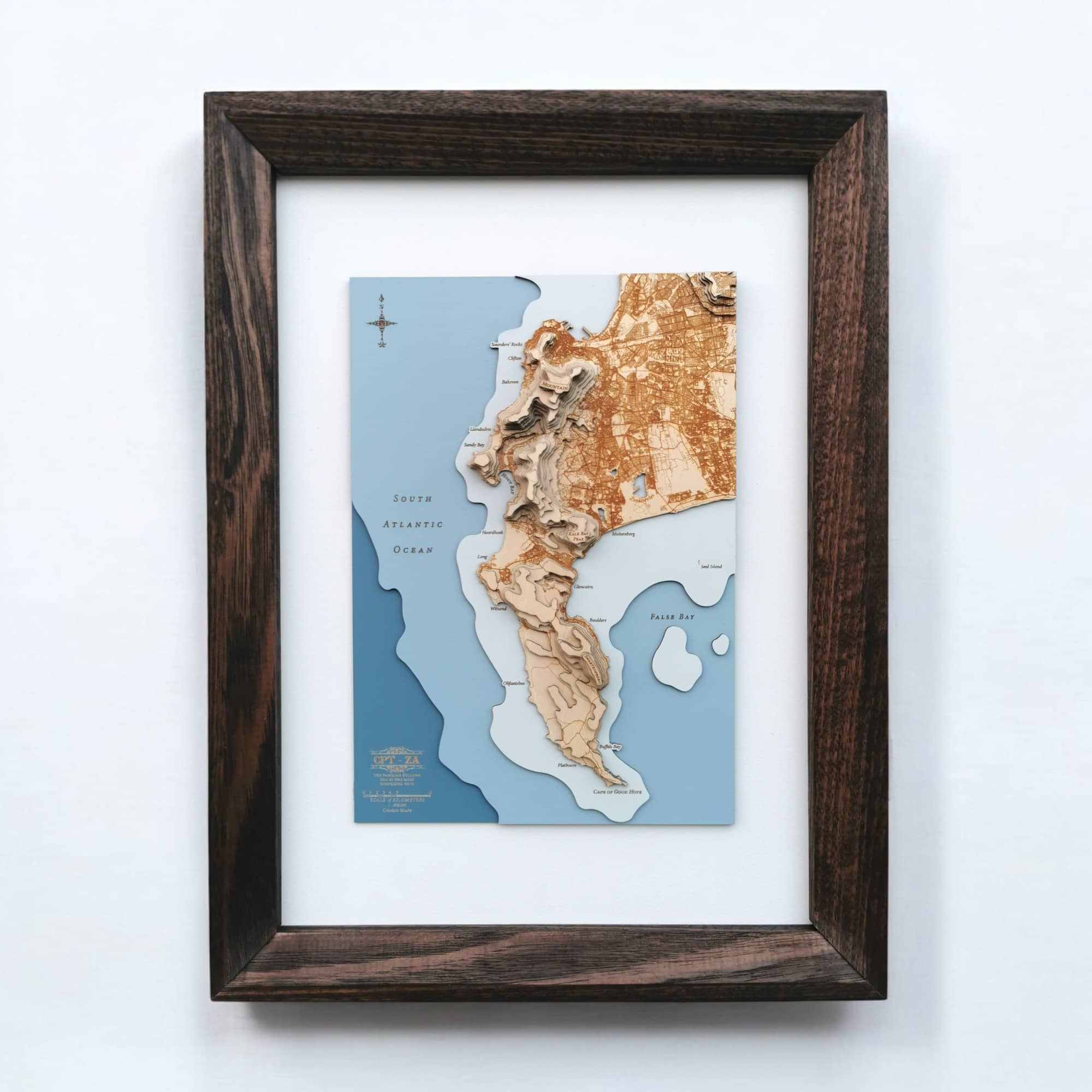 Cape Town Wooden Map Art