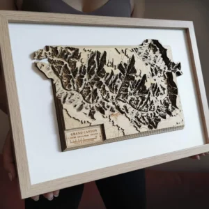 Grand Canyon National Park Wooden Map Art