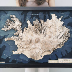 Iceland Wooden Map Art