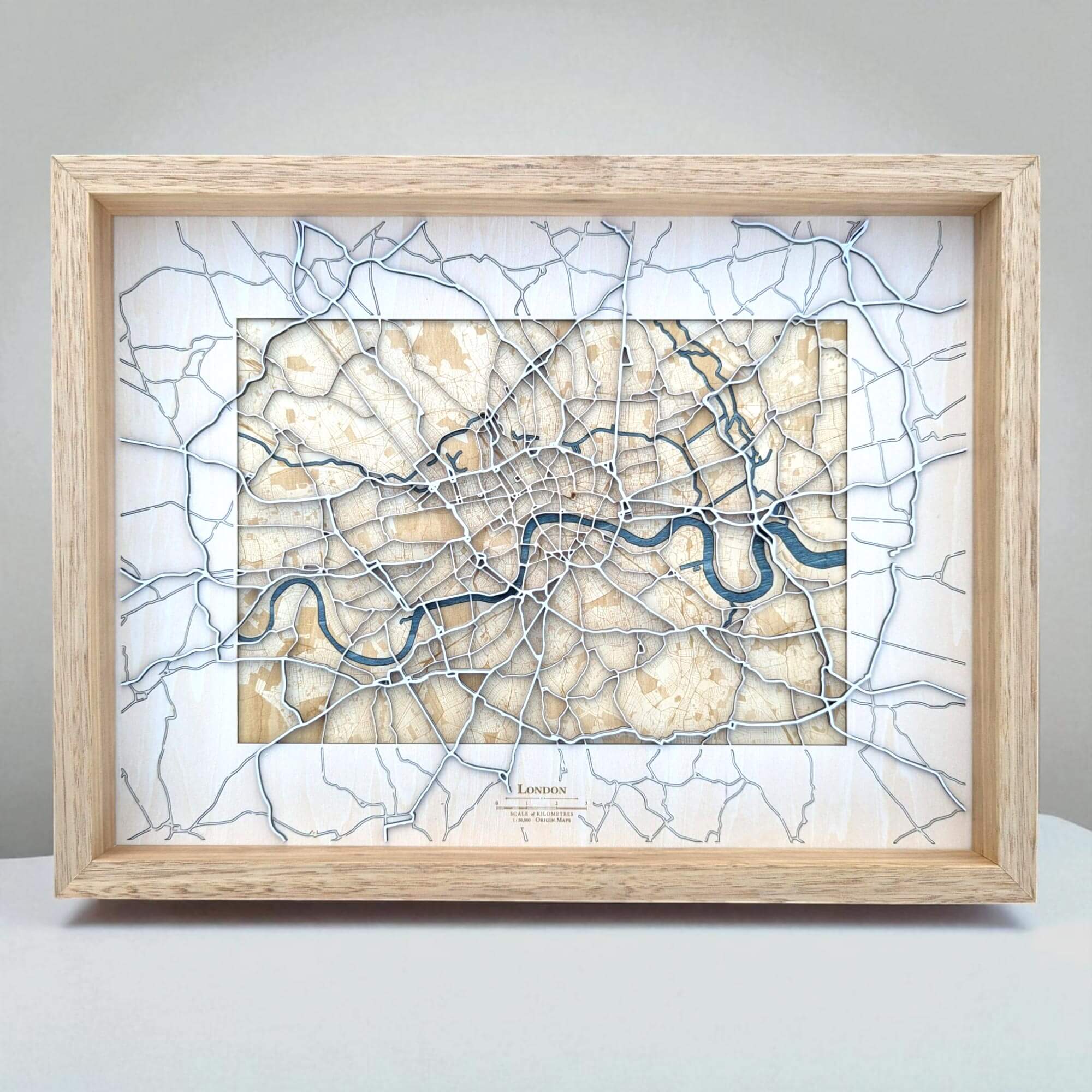 London Wooden Map Art
