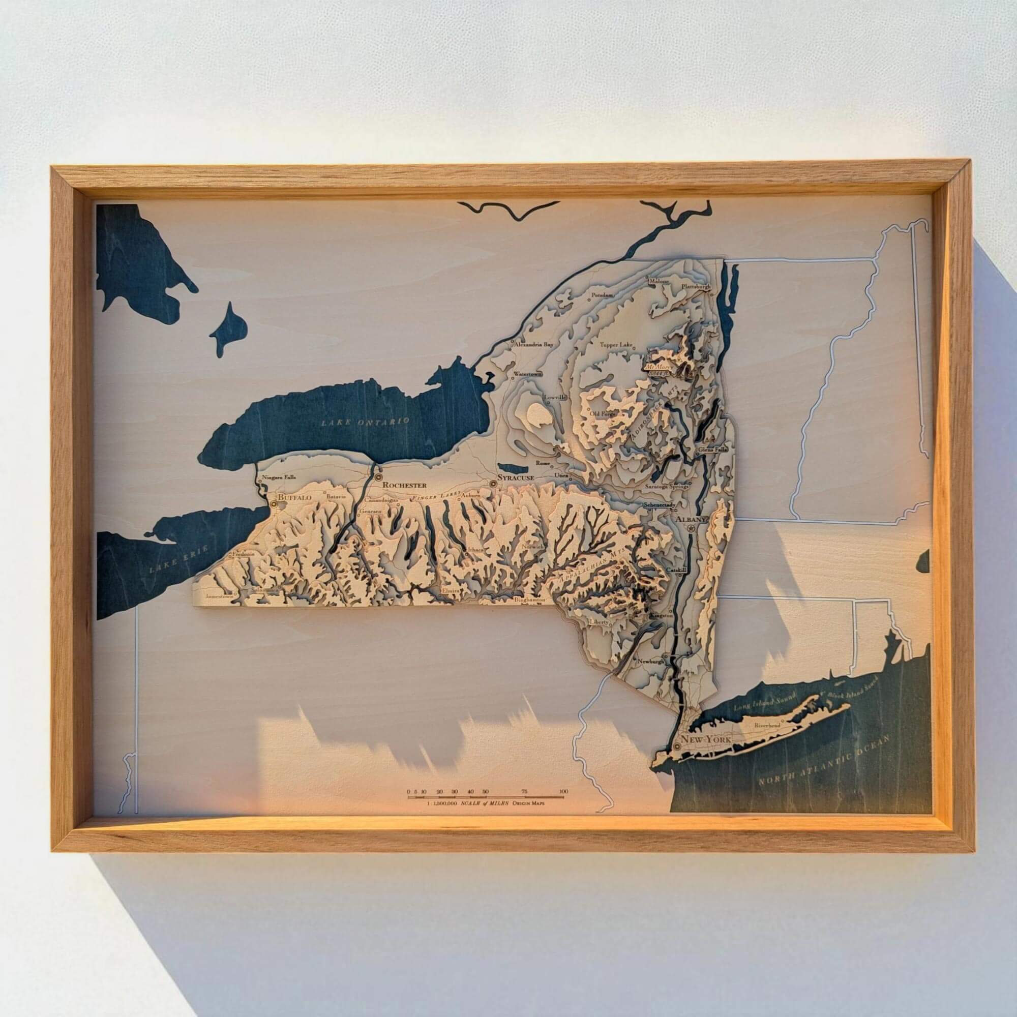 New York Wooden Map Art