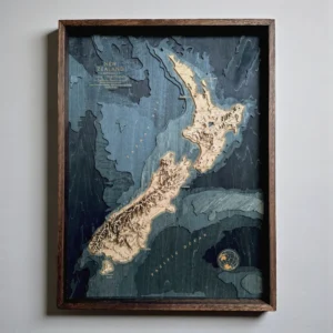 New Zealand Wooden Map Art