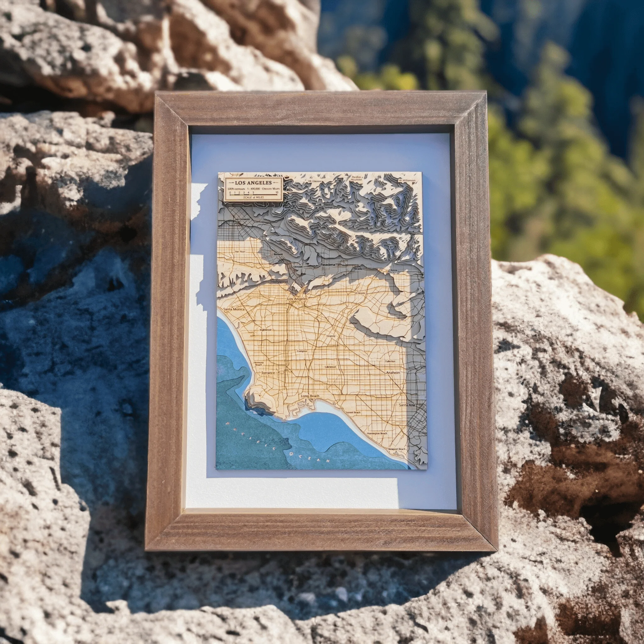 Los Angeles Wooden Map Art