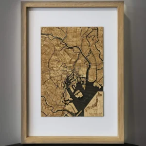 Tokyo Wooden Map Art