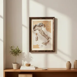 Italy Wooden Map Art